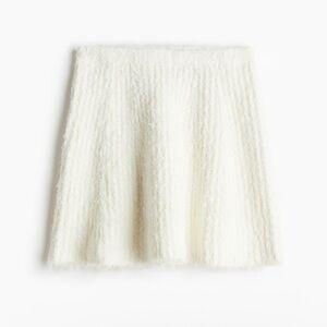 H&M Flared Fluffy-Knit Mini Skirt